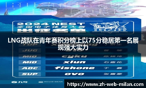 LNG战队在青年赛积分榜上以75分稳居第一名展现强大实力